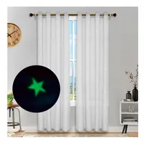 Comprar Cortinas Transparentes Eimilaly 2 Paneles 160 Cm Estrellas
