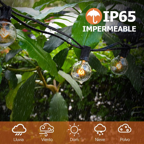 Guirnalda De Luces Decorativas Bombilla Impermeable 7.5m,25