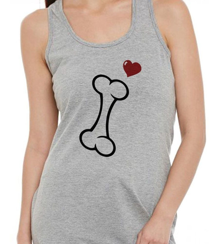 Musculosa Perro Amor Corazones Hueso M2