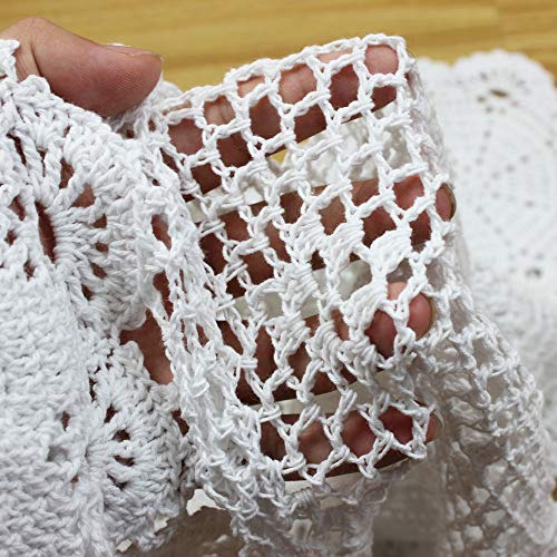 Kepswet Girasol Algodón Hecho A Mano Crochet Encaje Rectángu