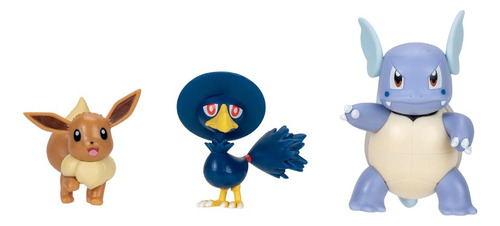 Pokémon Battle Figure Set - Eevee, Wartortle & Murkrow