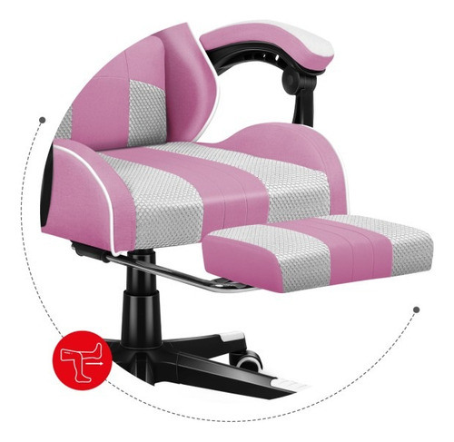 Silla Gaming Huzaro Hz-force 4.7 Pink Mesh Con Reposapies