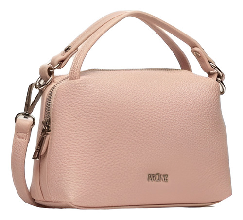 Cartera Bandolera Chiara De Cuero Pu Rosa - Prüne Rosa Lisa Níquel Rosa