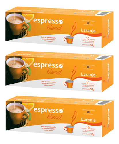 Kit 30 Cápsulas De Café Sabor Laranja Compatível Nespresso