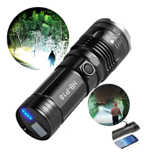 Hb P18 Lanterna Tática Laser 500m Alto Alcance Zoom 4500mah