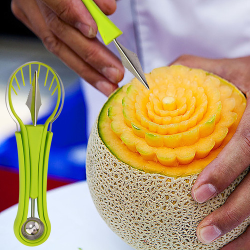 Máquina De Bolas Para Cavar Frutas Tres En Uno, De Acero Ino