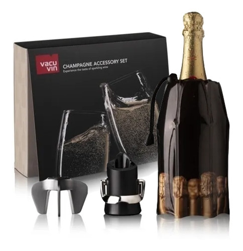 Set Champagne Vacuvin Abridor + Enfriador + Tapon Vacu Vin