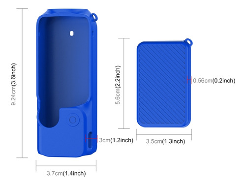 Conjunto De Capa De Silicone Azul Para Dji Osmo Pocket 3