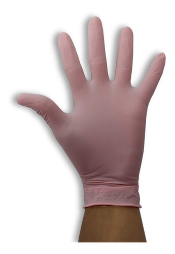 Guantes descartables Ambiderm Plus color rosa talle S de látex con polvo x 100 unidades