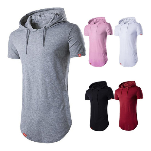 Camisa Longline Oversized Com Capuz Swag Básica C32 Vcstilo