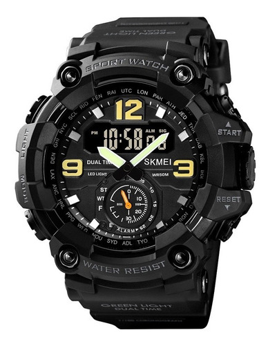 Reloj Skmei 1637 Hombre Cronometro Militar Negro Deportivo