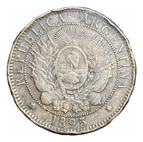 Moneda 2 Centavos Argentina 1895 Cj 36 Km 33 Escasa