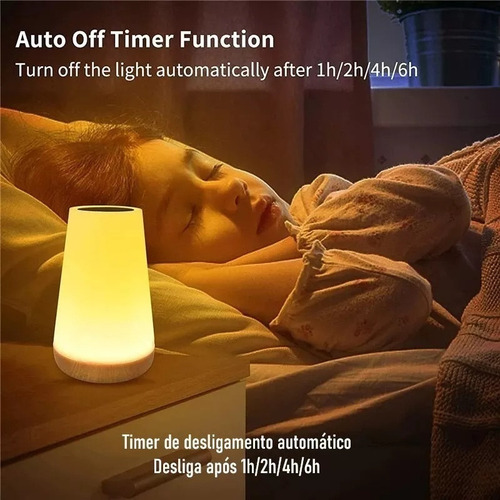 A Abajur Luminária Led Rgb Lâmpada Mesa Touch Controle