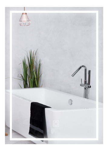 Espejo De Pared Rectangular Con Luz Led De 1 Color
