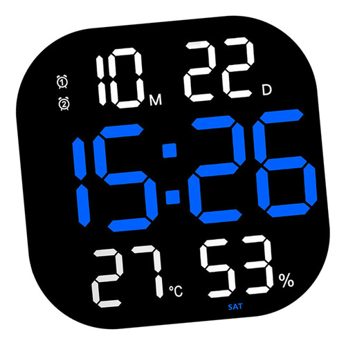 Reloj De Pared Digital Fecha De Temperatura Pantalla De Azul