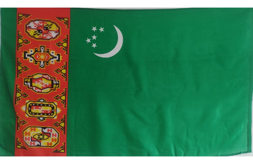 Bandera De Turkmenistan(tamaño 90x150cms)doble Faz Polyester