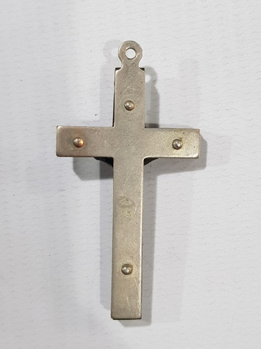Imagen 9 de 9 de Antiguos Crucifijos Bronce, Esmaltado Y Plata Roma Mag 58910