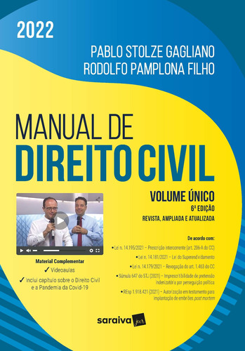 Livro Manual De Direito Civil - 6ª Edição 2022