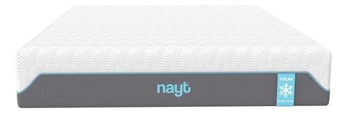 Colchón En Caja Memory Foam Y Resortes Nayt Polar Queen Size Color Blanco