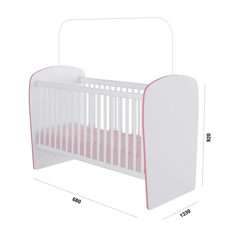 Berço Infantil 6900 Espresso Móveis Branco/rosa Gf