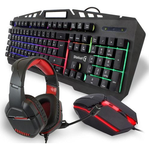 Kit De Teclado Mouse Gamer Profesional Y Audifonos Gamer Gx