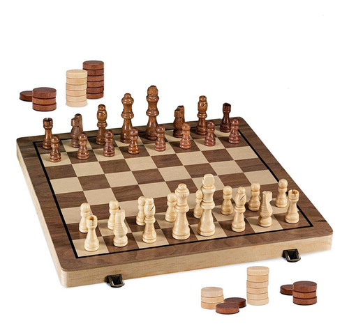 Juegos De Ajedrez De Madera Juego De Mesa De Ajedrez Y Damas