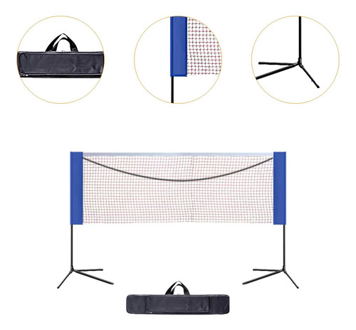 Conjunto De Rede De Badminton Rede De Vôlei Com Bolsa 4,1 M