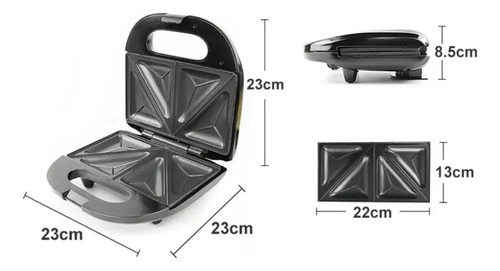 Sanduchera Electrica Sanguchera Plancha Tostadora Sandwicher Negro