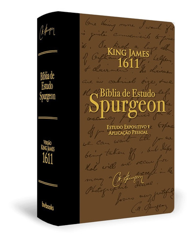 Bíblia De Estudo Spurgeon King James 1611 Capa Luxo Marrom E