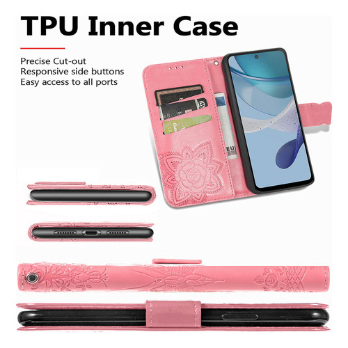 B Funda Tipo Cartera Butterfly Para Motorola Kickstand