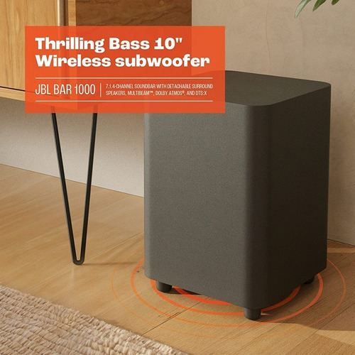 Barra de sonido JBL JBL. Bar 1000 7.1.4 Surround negra 220V