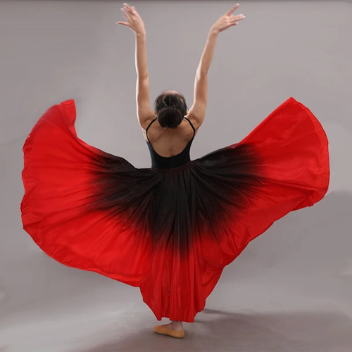 Ropa De Baile Flamenco Para Mujer, Falda De Práctica, Falda