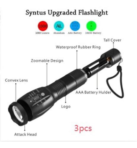 Mini Linterna Portátil Con Zoom Led, Versión De Luz Blanca