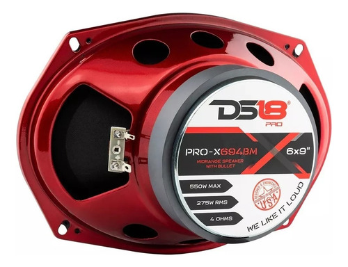 Paquete 2 Bocinas Ds18 Pro-x6.4bmsl+altavocez Pro-x694bm Color Rojo Con Negro