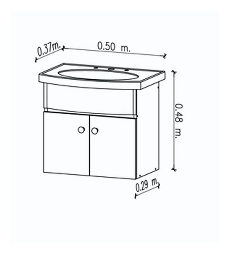 Imagen 2 de 8 de Vanitory Organizador Amube Roma Bacha 3 50 Cm Colgar
