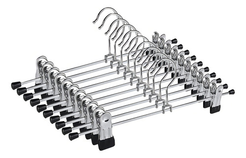 Kit 10 Cabides Cromados Para Calças Yikasa