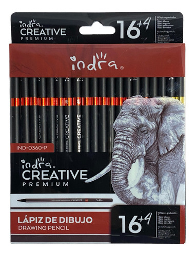 Lapices De Dibujo 20pz Sanguina Blanco Goma Indra Color del trazo Graduado