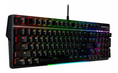 Imagen 3 de 6 de Teclado gamer HyperX Alloy MKW100 QWERTY TTC Linear Red inglés US color negro con luz RGB