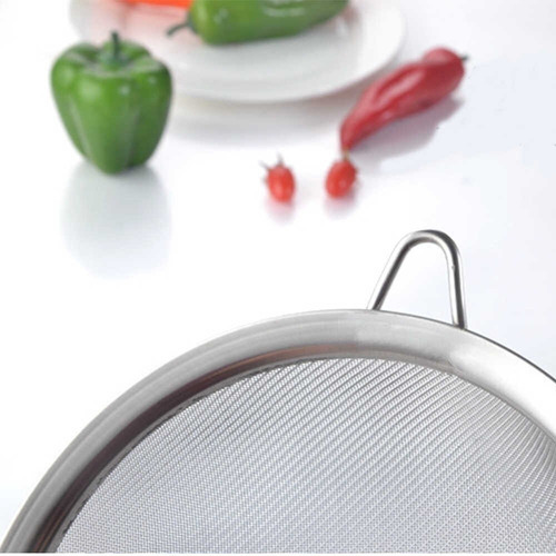 Imagen 1 de 7 de Colador Cernidor Diámetro 24 Cms Malla De Alambre Mango Inox
