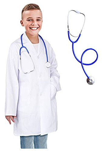 Bata De Laboratorio Para Niños - Bata De Médico Blanca Con J