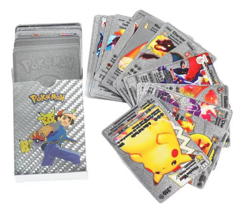 Pokémon Tarjetas Plata Con Charizard 55 Piezas