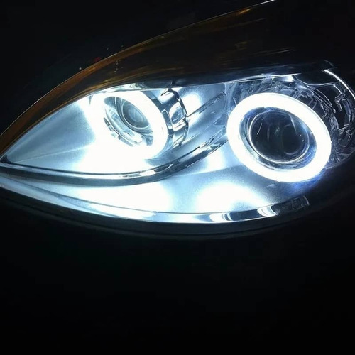 X2 Anillos Luz Led Circular Universal Ojos De Ángel Blanco