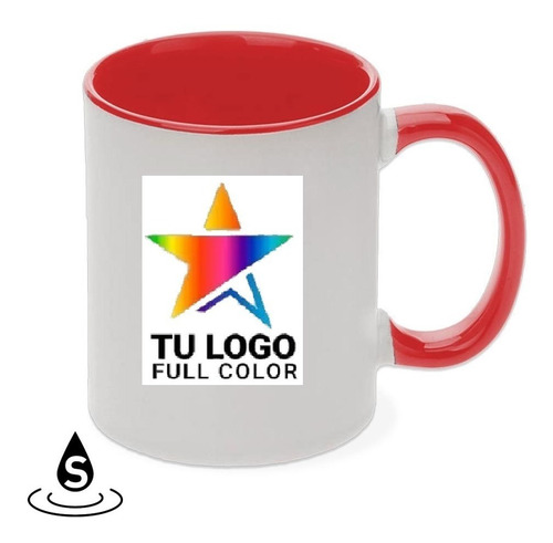 Taza O Jarro Sublimable Personalizada C/asa Roja Y Caja 