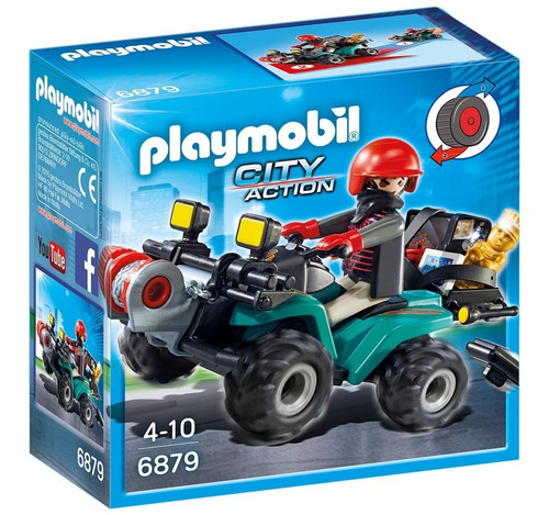 Playmobil 6879 Ladrón Con Quad Y Botín 