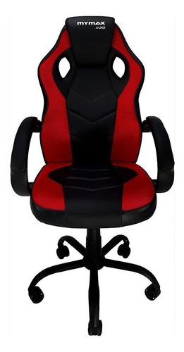 Cadeira de escritório Mymax MX0 gamer ergonômica  preta e vermelha com estofado e tecido sintético