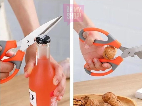 Imagen 2 de 10 de Tijera De Cocina Cortar Pollo Abridor Nuez Verdura Alimentos