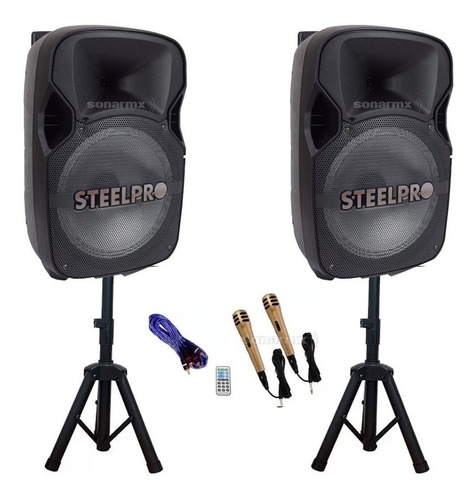 Par Bafles Combo 12 Amplificado Bluetooth Recargable Tripie
