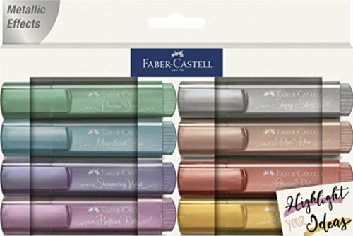 Marcadores Faber Castell Metalicos Estuche Blanco X8