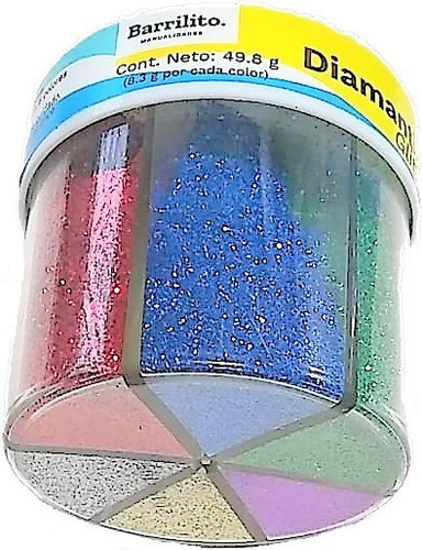 Diamantina Bote De 6 Colores En 1