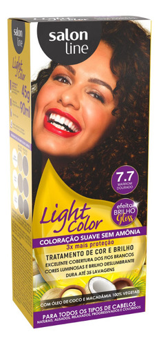  Coloração Suave Light Color 7.7 Marrom Dourado Salon Line Tom